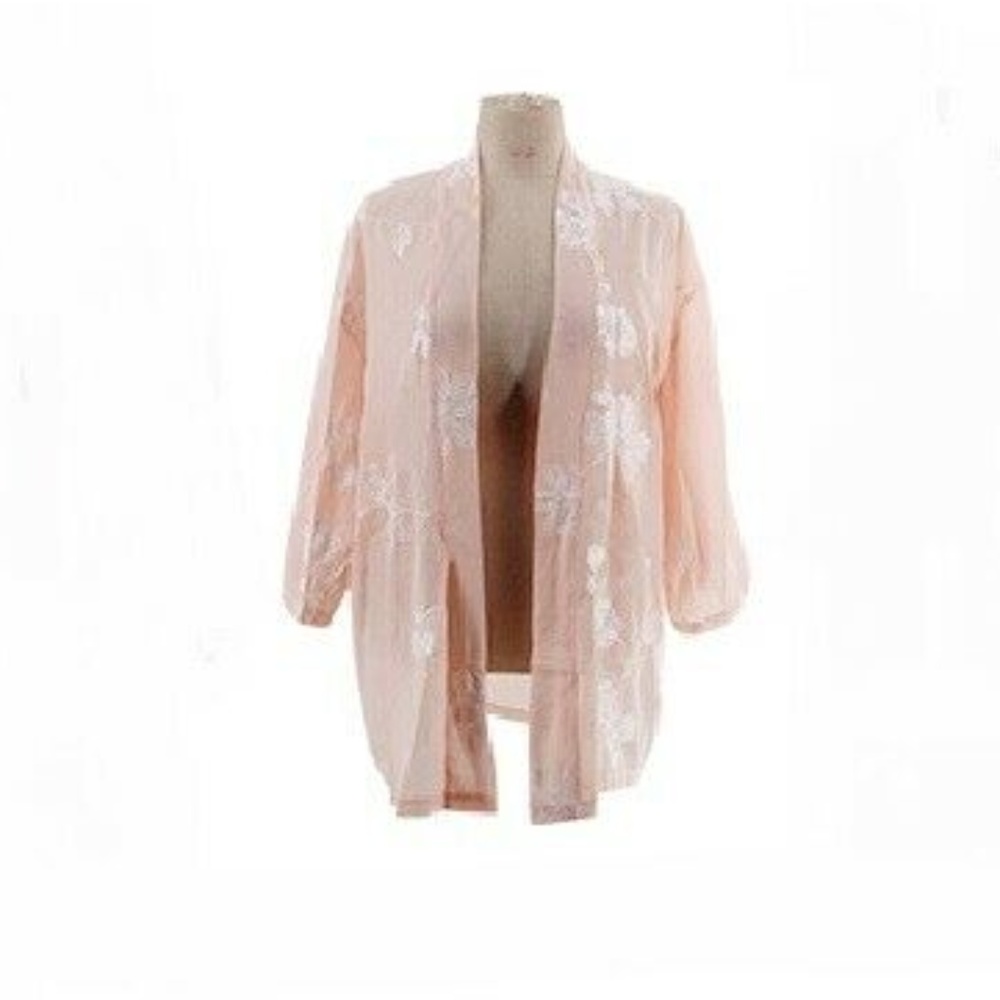 Floral Embroidered Kimono